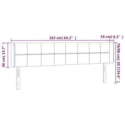 vidaXL Galvūgalis su LED, kreminės spalvos, 163x16x78/88cm, audinys