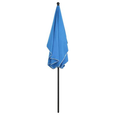 vidaXL Sodo skėtis nuo saulės su stulpu, tamsiai mėlynas, 210x140cm