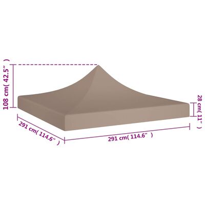 vidaXL Proginės palapinės stogas, taupe spalvos, 3x3m, 270 g/m²