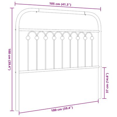 vidaXL Metalinis galvūgalis, baltos spalvos, 100cm