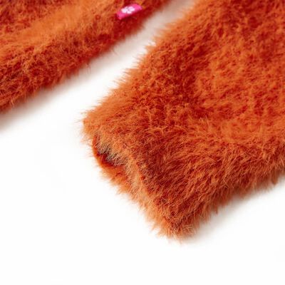 Vaikiškas megztinis, degintos oranžinės spalvos, megztas, 116 dydžio