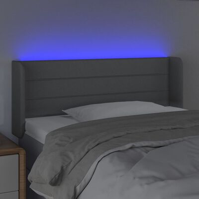 vidaXL Galvūgalis su LED, šviesiai pilkas, 83x16x78/88cm, audinys