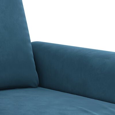 vidaXL Trivietė sofa, mėlynos spalvos, 180cm, aksomas