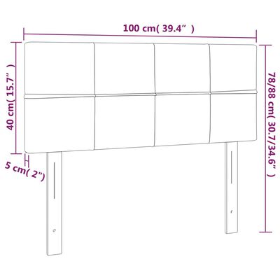 vidaXL Galvūgalis su LED, šviesiai pilkas, 100x5x78/88cm, aksomas