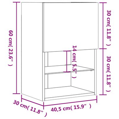 vidaXL TV spintelė su LED lemputėmis, baltos spalvos, 40,5x30x60cm