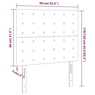 vidaXL Galvūgalis,2vnt., baltos spalvos, 90x5x78/88cm, dirbtinė oda