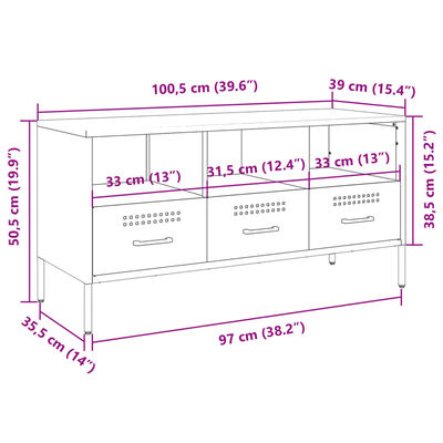 vidaXL Televizoriaus spintelė, rožinė, 100,5x39x50,5cm, plienas