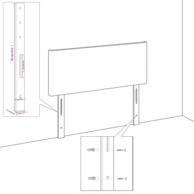 vidaXL Galvūgalis su auselėmis, mėlynas, 83x23x118/128cm, audinys