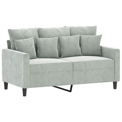 vidaXL Dvivietė sofa, šviesiai pilkos spalvos, 120cm, aksomas