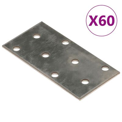 vidaXL Perforuotos plokštės, 60vnt., 80x40mm, plienas, 2mm