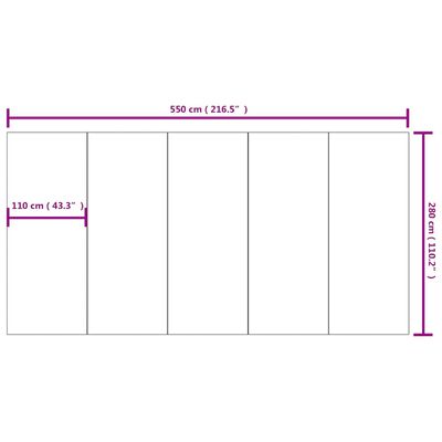 vidaXL Baseino paklotas, pilkas, 550x280cm, poliesterio geotekstilė