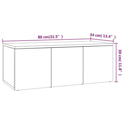 vidaXL Televizoriaus spintelė, pilka, 80x34x30cm, apdirbta mediena