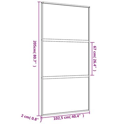 vidaXL Stumdomos durys, auksinės, 102,5x205cm, ESG stiklas/aliuminis