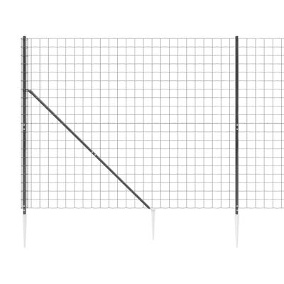 vidaXL Vielinė tinklinė tvora su smaigais, antracito spalvos, 1,4x10m