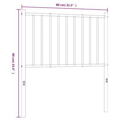 vidaXL Metalinis galvūgalis, juodos spalvos, 75cm