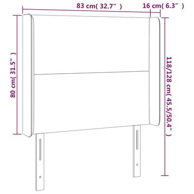 vidaXL Galvūgalis su LED, juodos spalvos, 83x16x118/128 cm