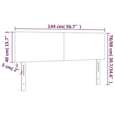 vidaXL Galvūgalis su LED, rudos spalvos, 144x5x78/88cm, dirbtinė oda