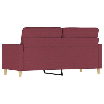 vidaXL Dvivietė sofa, raudonojo vyno spalvos, 140cm, audinys