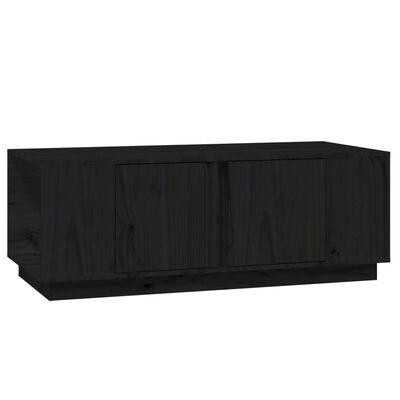 vidaXL Kavos staliukas, juodas, 110x50x40cm, pušies medienos masyvas