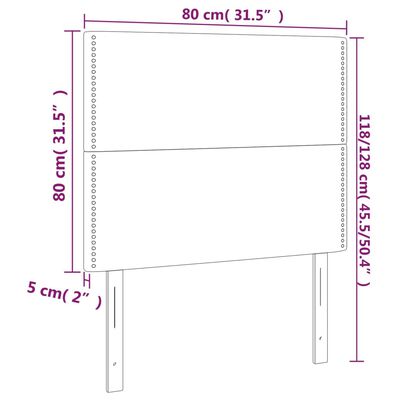 vidaXL Galvūgalis, 2vnt., pilkos spalvos, 80x5x78/88cm, dirbtinė oda