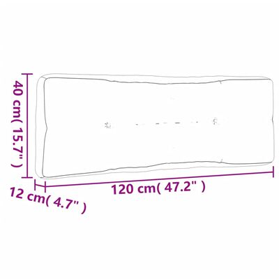 vidaXL Paletės pagalvėlė, pilka, 120x40x12cm, audinys, languota