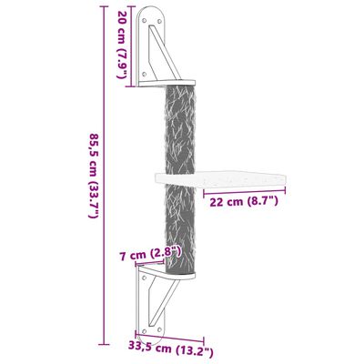 vidaXL Draskyklė katėms su draskymo stovu, kreminė, 85,5cm