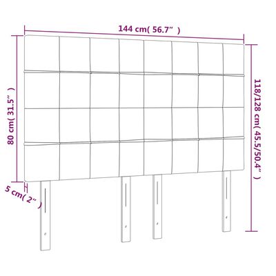 vidaXL Galvūgalis su LED, tamsiai žalias, 144x5x118/128cm, aksomas