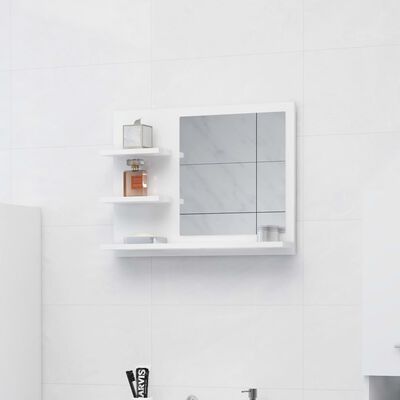 vidaXL Vonios kambario veidrodis, baltas, 60x10,5x45cm, mediena