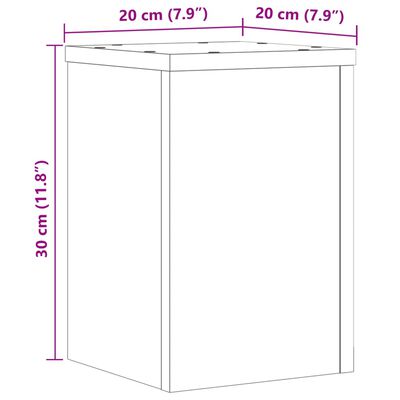 vidaXL Stovai augalams, 2vnt., balti, 20x20x30cm, apdirbta mediena