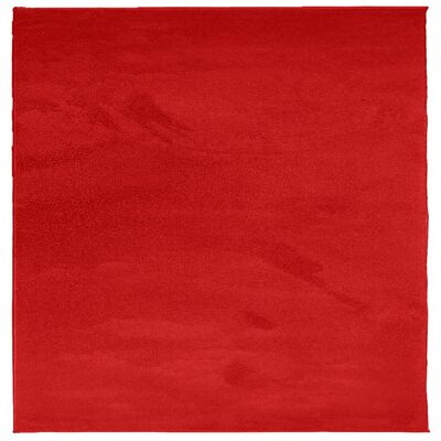 vidaXL Kilimas OVIEDO, raudonos spalvos, 120x120cm, trumpi šereliai