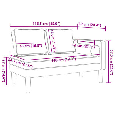 vidaXL Poilsio sofa su ilga pagalve, raudonojo vyno spalvos, audinys