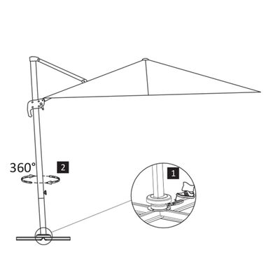 vidaXL Gembinis sodo skėtis su aliuminio stulpu, taupe, 300x300cm