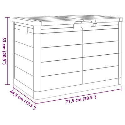 vidaXL Lauko dėžė pagalvėlėms, antracito, 77,5x44,5x53cm, PP