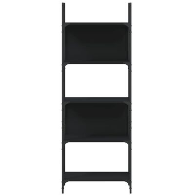 vidaXL Knygų lentyna, 5 aukštų, juoda, 60,5x24x166,5cm, mediena