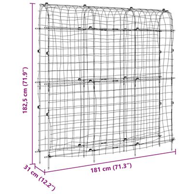 vidaXL Sodo grotelės vijokliniams augalams, 181x31x182,5cm, plienas