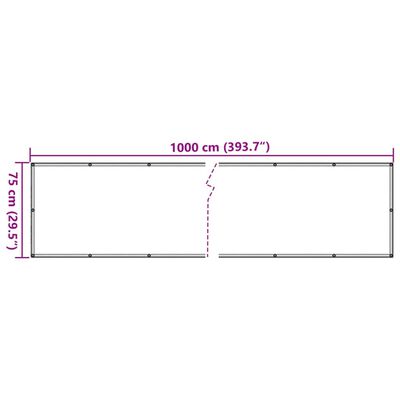 vidaXL Privatumo suteikianti pertvara, antracito, 1000x75cm, PVC