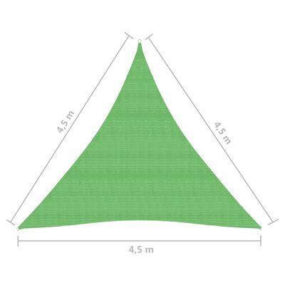 vidaXL Uždanga nuo saulės, šviesiai žalia, 4,5x4,5x4,5m, HDPE, 160g/m²