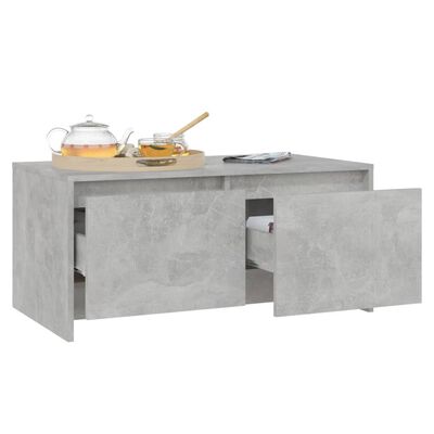 vidaXL Kavos staliukas, betono pilkas, 90x50x41,5cm, apdirbta mediena