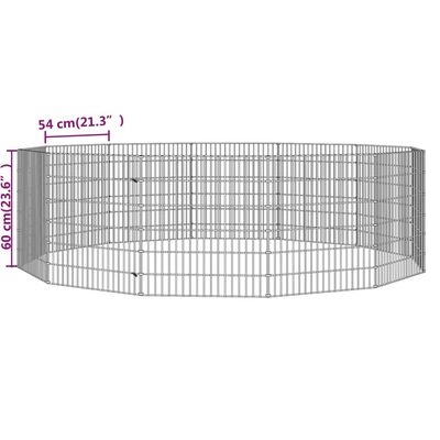 vidaXL Aptvaras gyvūnams, 12 segmentų, 54x60cm, galvanizuota geležis