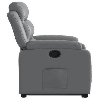 vidaXL Atsistojantis atlošiamas krėslas, pilkos spalvos, dirbtinė oda