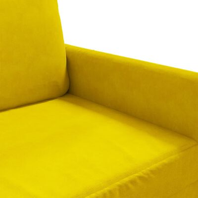 vidaXL Dvivietė sofa, geltonos spalvos, 120cm, aksomas