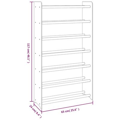 vidaXL Lentyna batams, rudos spalvos, 65x24x117cm, apdirbta mediena