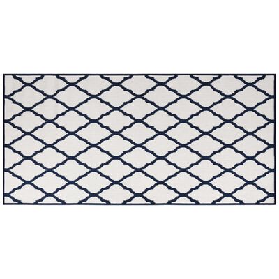 vidaXL Lauko kilimėlis, mėlynos ir baltos spalvos, 100x200cm, dvipusis