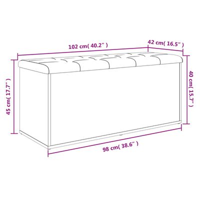 vidaXL Suoliukas-daiktadėžė, baltas, 102x42x45cm, apdirbta mediena