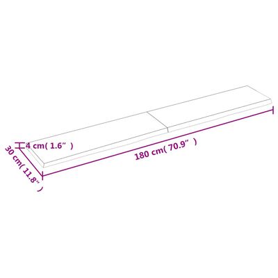 vidaXL Vonios stalviršis, tamsiai rudas, 180x30x(2-4) cm, mediena