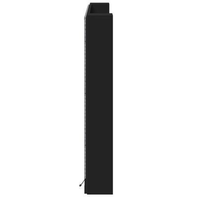 vidaXL Galvūgalis-spintelė su LED, juodos spalvos, 160x16,5x103,5cm