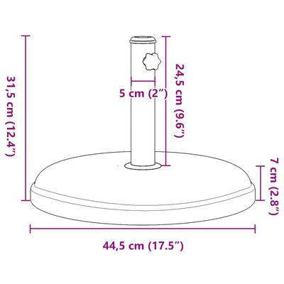 vidaXL Skėčio nuo saulės pagrindas 32/35/38mm skersmens stulpams, 15kg