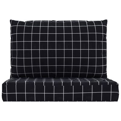 vidaXL Palečių pagalvėlės, 2vnt., oksfordo audinys, juodi langeliai