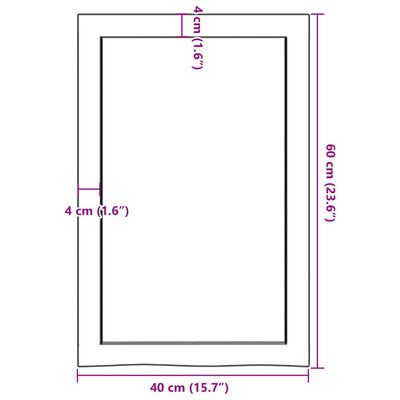 vidaXL Sieninė lentyna, tamsiai ruda, 40x60x(2–6)cm, ąžuolo masyvas