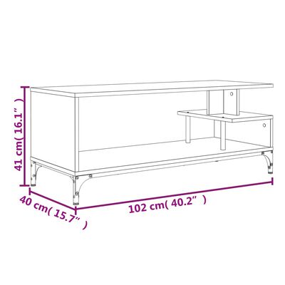 vidaXL TV spintelė, juoda, 102x40x41cm, apdirbta mediena ir plienas